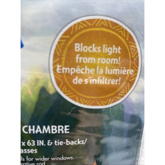 Disney Moana Kids Room Darkening 2 Panels Curtains & Tiebacks 42 in X 63 in - Picture 7 of 11